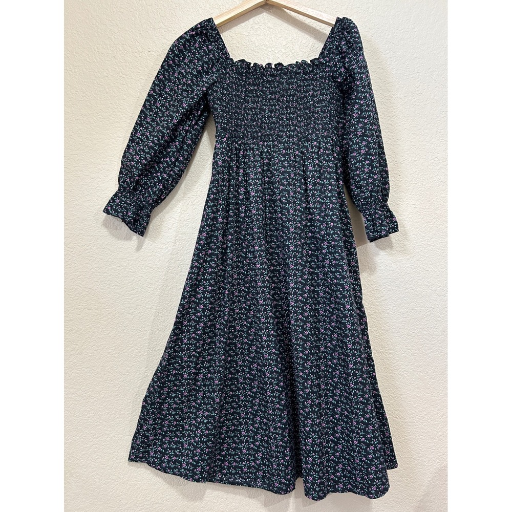 English Factory S Milkmaid Babydoll Dress Black Pink Boho Ditsy rose Cottage